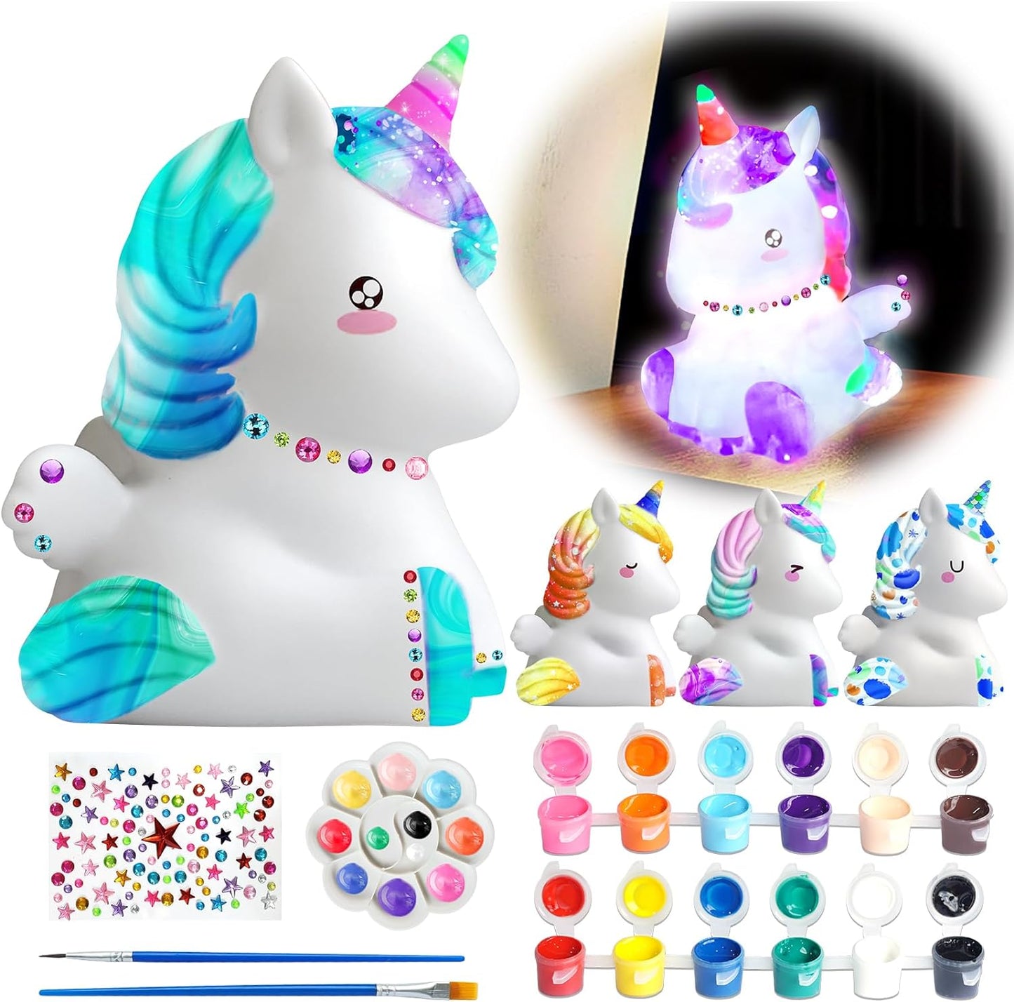 Goodyking Paint Your Own Cat Lamp Kit, DIY Cat Crafts Night Light, Painting Kit Arts & Crafts for Kids Ages 8-12, Art Supplies Birthday Easter Party Holiday Gift for Teens Girls Boys Age 3 4 5 6 7 8+