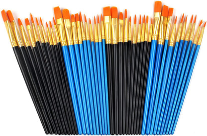 20 Pcs Paint Brush Set for Acrylic Painting, Watercolor, Miniature Detailing, and Rock Painting