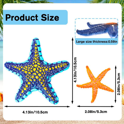 16 Pieces Big Diving Pool Toys, Beach Colorful Starfish Summer Swimming Underwater Pool Toys Soft Rubber Dive Throw for Kids Birthday Swimming Pool Party Favors Fish Tank Stuffer (2 Sizes)