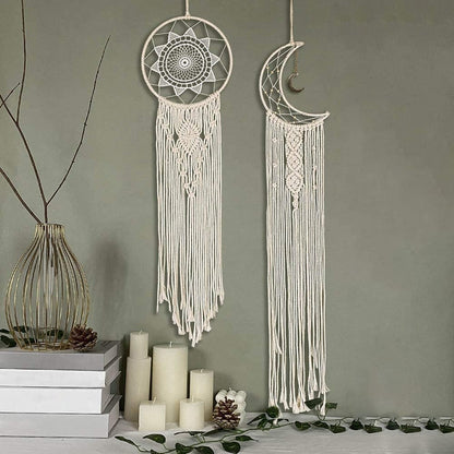 Macrame Kits for Adults Beginners, 2PCS Macrame Dream Catcher Kits Macrame Wall Hanging Supplies