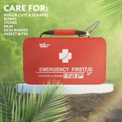 Small First Aid Kit for Car Office 121 Pieces Sturdy Red EVA Travel First Aid