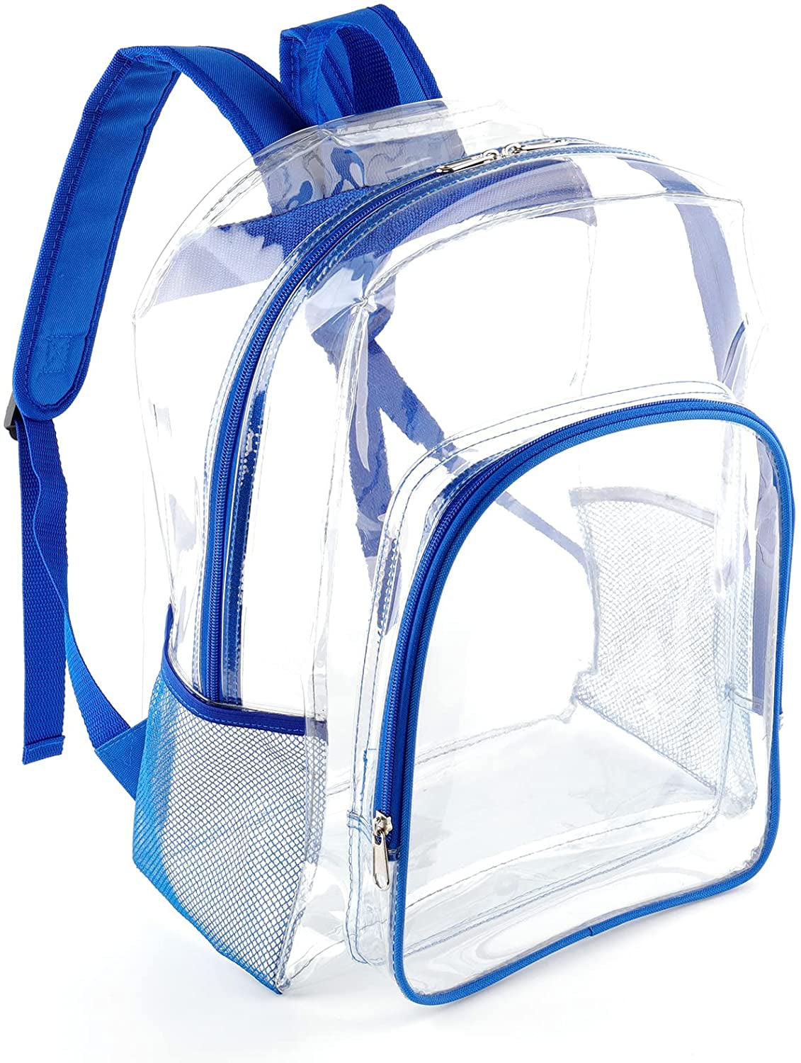 Clear Backpack Heavy Duty Clear Bookbag Transparent Backpack See through Plastic Backpacks for School, Work,Concert,College (Black)