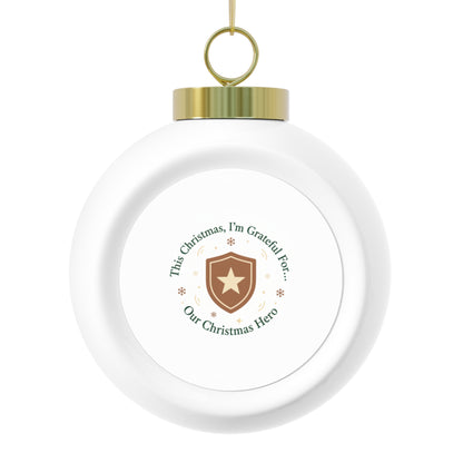 Christmas Ball Ornament - Our Christmas Hero Ceramic Holiday Ornament