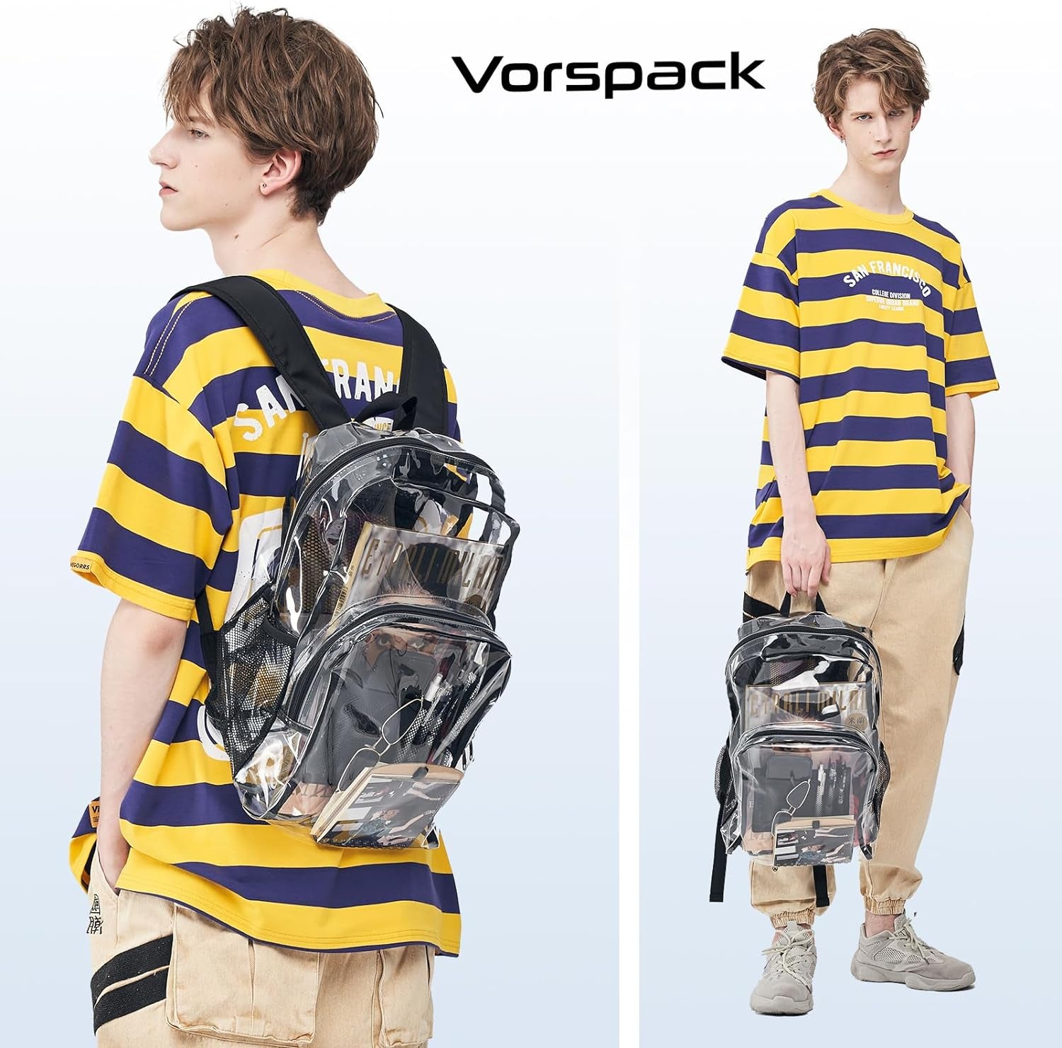 Clear Backpack Heavy Duty - PVC Transparent Backpack Large Clear Book Bag for College Work