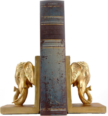 21817 Bookends Elephant Head Bookshelf Decor 7 Inch