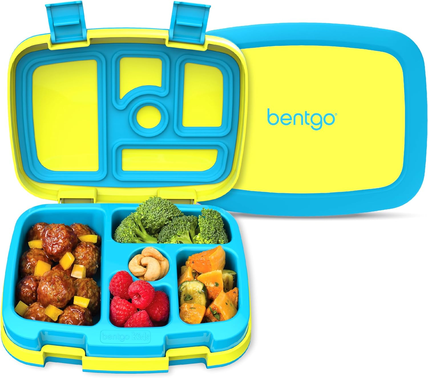 ® Kids Bento-Style 5-Compartment Leak-Proof Lunch Box - Ideal Portion Sizes for Ages 3 to 7 - Durable, Drop-Proof, Dishwasher Safe, Bpa-Free, & Made with Food-Safe Materials (Blue)