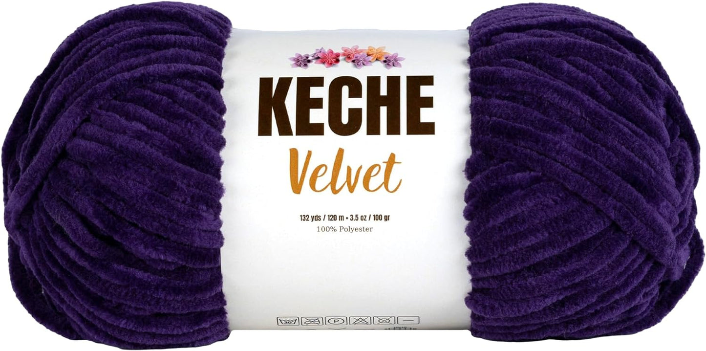 Velvet Yarn for Crocheting, Soft Chenille Bulky Baby Blanket Amigurumi Yarn 100 Gr (132 Yds) - Latte