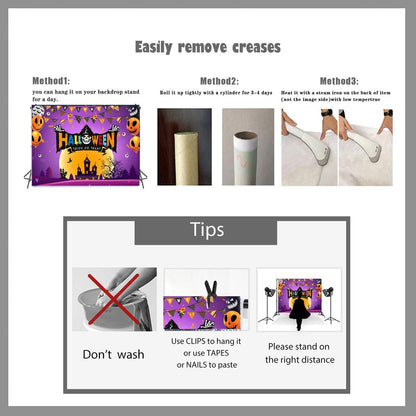 7X5Ft Halloween Photography Backdrop Halloween Party Decoration Banner Backdrop Halloween Photo Props Backdrop Halloween Photoshoot Bacdrops 195