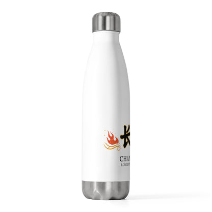 Chang Shou Embossed Greeting | 20oz Insulated Stainless Steel Tumbler Bottle | Lunar New Year Family & Teacher Gift | Red Gold Festive