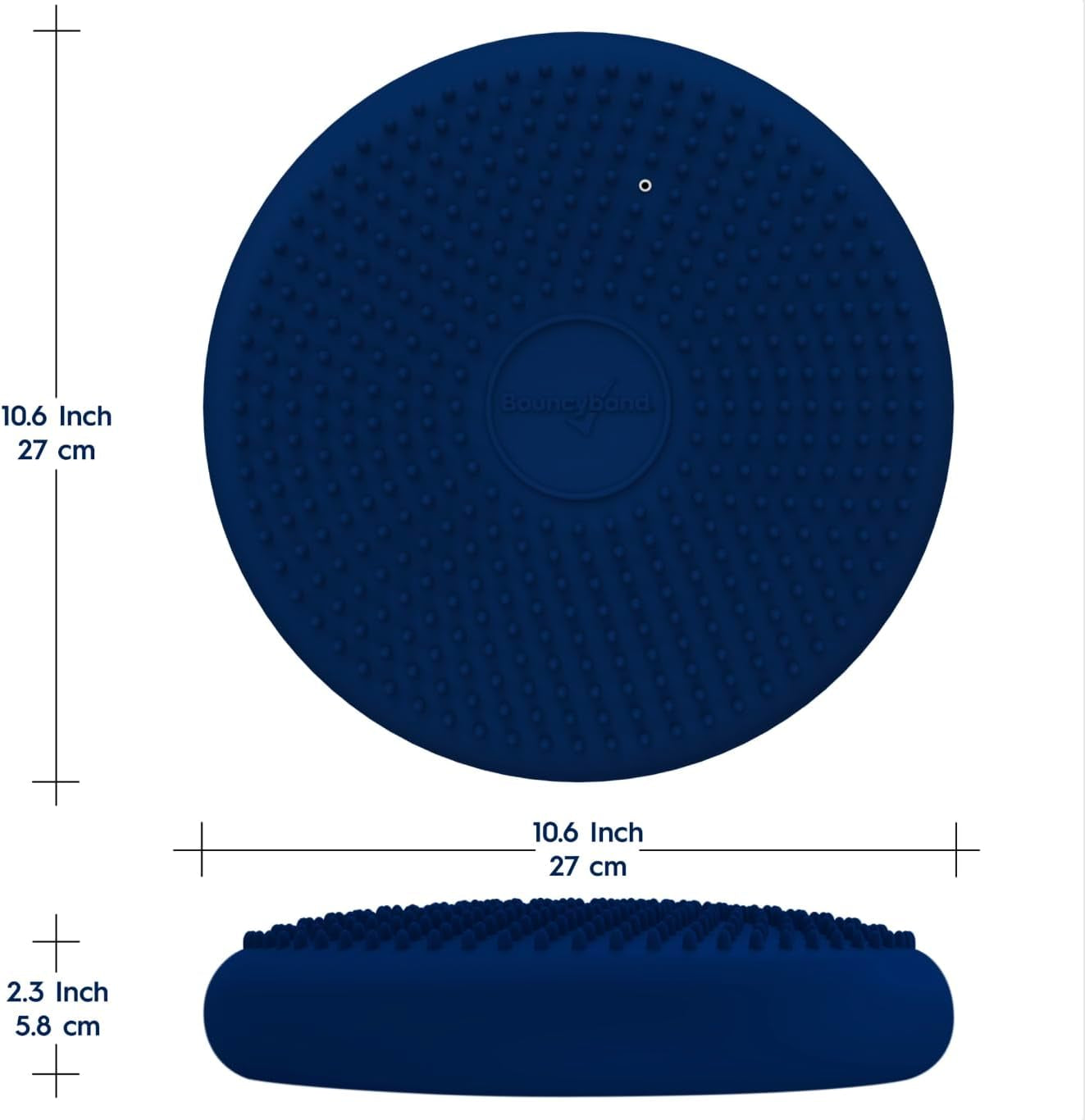 Bouncyband – Wiggle Seat – Gray, 13” D – Large Sensory Cushion for Kids Ages 6-18+ – Promotes Active Learning, Improves Student Productivity, Includes Easy-Inflation Pump