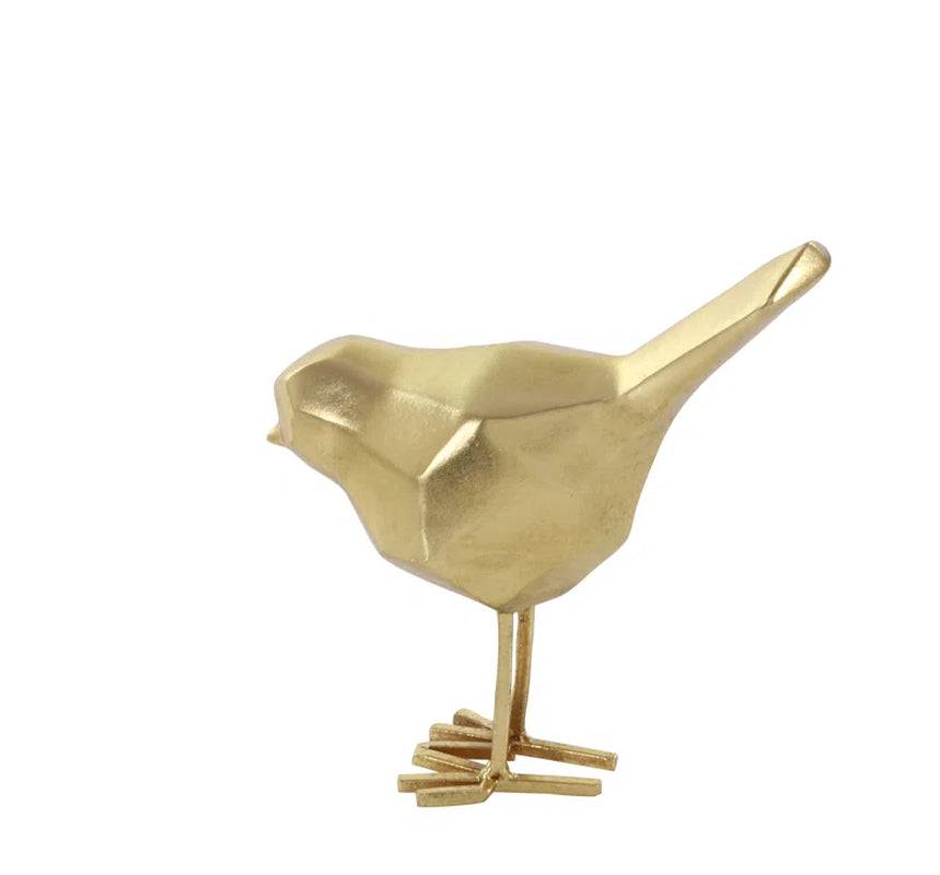 Glam Polystone Faceted Bird 2 Piece Sculpture Set