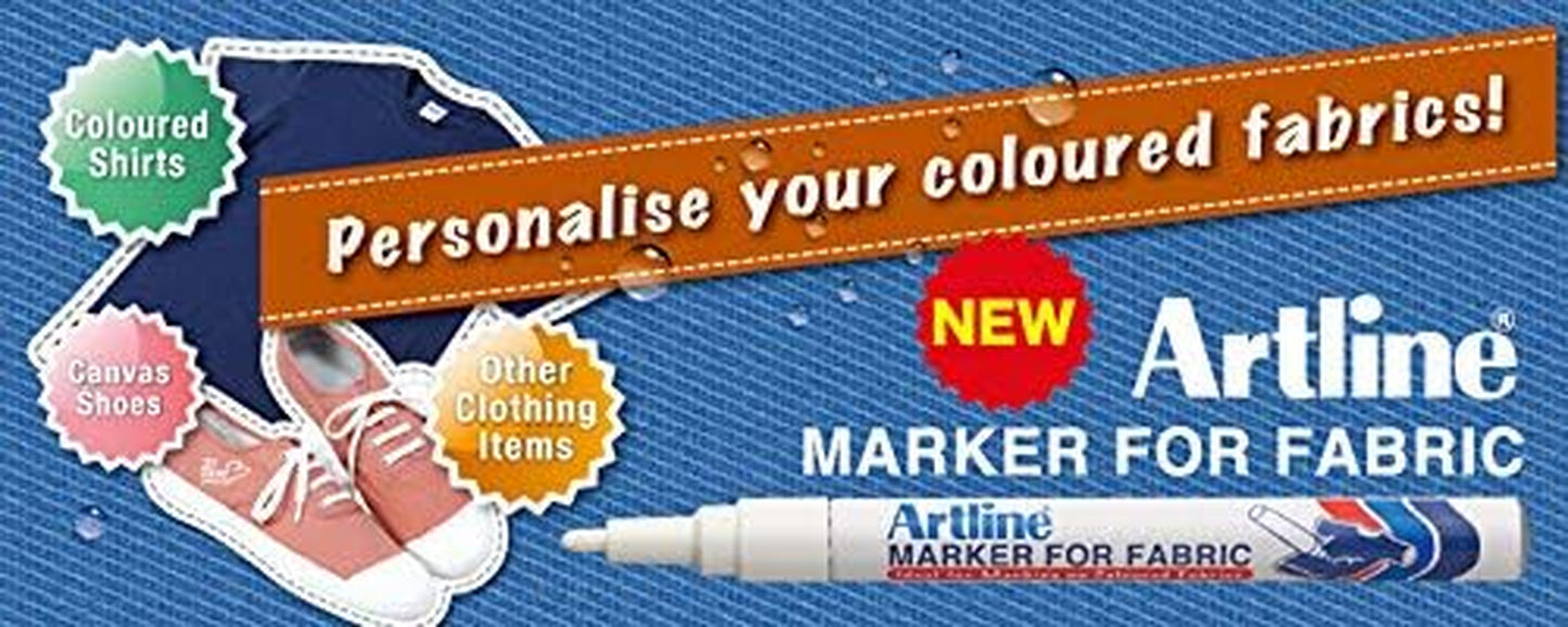 White Permanent Fabric Markers Pen for Clothing (2 Markers)