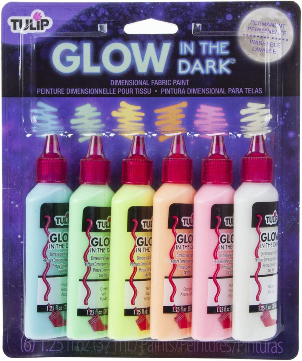 17581 Dimensional Metallic Fabric Paint, 6-Pack (Glow)