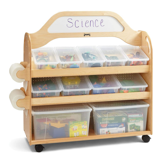 3522JC STEAM Multimedia Cart,Natural Wood