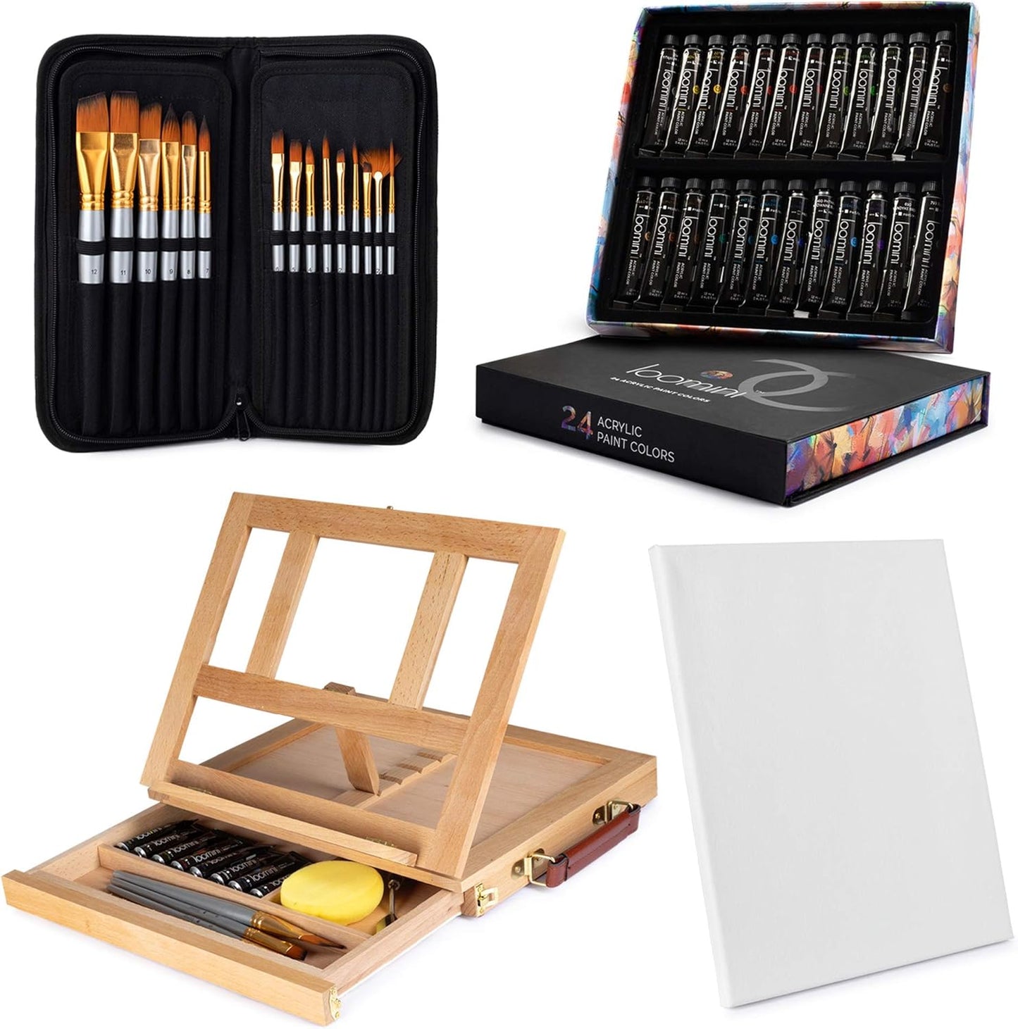 44 pc Deluxe Easel Painting Art Set