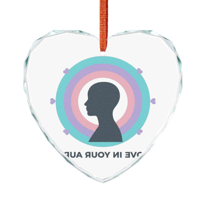 Aura Silhouette Heart Glow | Crystal Glass Heart Ornament Decor | Valentine & Galentine Gift for Lover, Friend, Family | Y2K Gradient