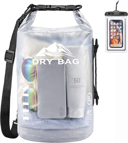 Waterproof Dry Bag for Women Men, 5L/10L/20L/30L/40L Roll Top Lightweight Dry Storage Bag Backpack with Phone Case for Travel, Swimming, Boating, Kayaking, Camping and Beach