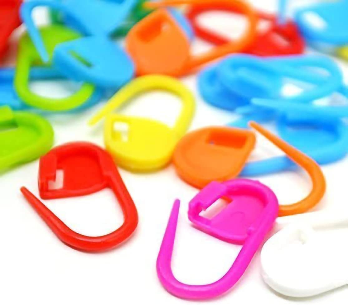 100PC Mix Color Knitting Stitch Counter Crochet Locking Stitch Markers Stitch Needle Clip Knitting Crochet Markers (100)