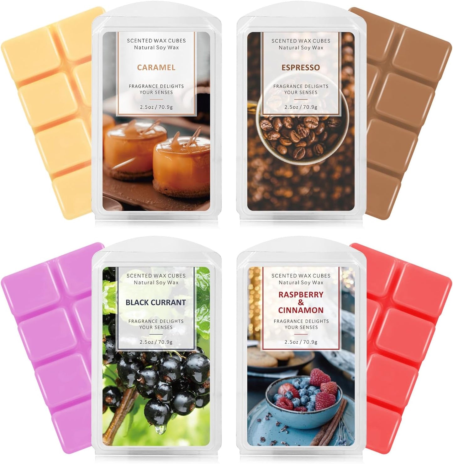 Wax Melts, Wax Cubes, Soy Wax Cubes for Wax Warmer, Ocean Breeze, Fresh Linen, Bohemia Forest, Winds in Summer, 4 X 2.5 Oz