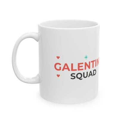 GALENTINE'S SQUAD | 11oz Ceramic Coffee Mug for Besties | Galentine’s Day & Friendship Gift | Retro 70s Gradient
