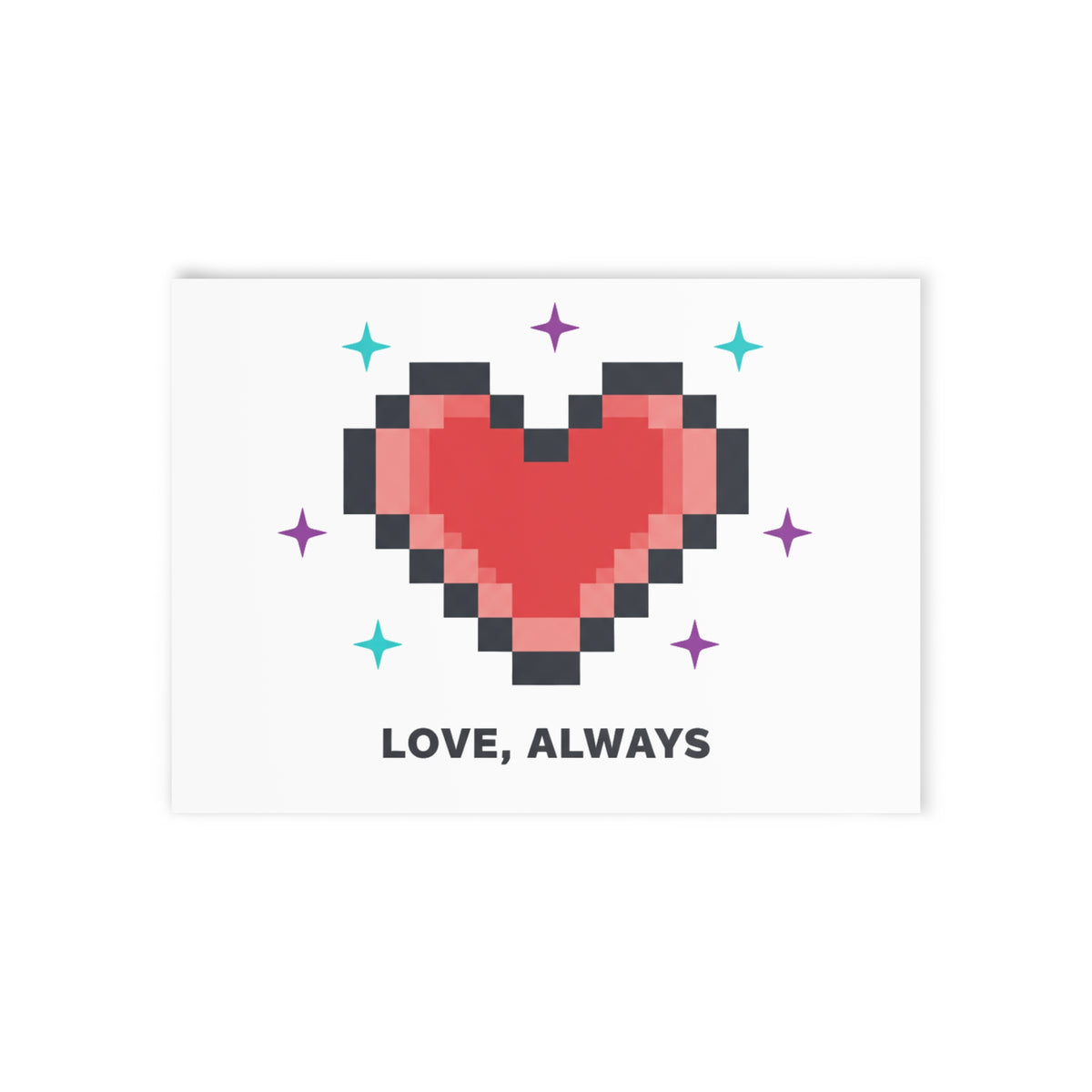 8-Bit Pixel Heart Retro | Valentine Holiday Greeting Card Set | Lover, Best Friend, Family | Y2K Gamer Aesthetic