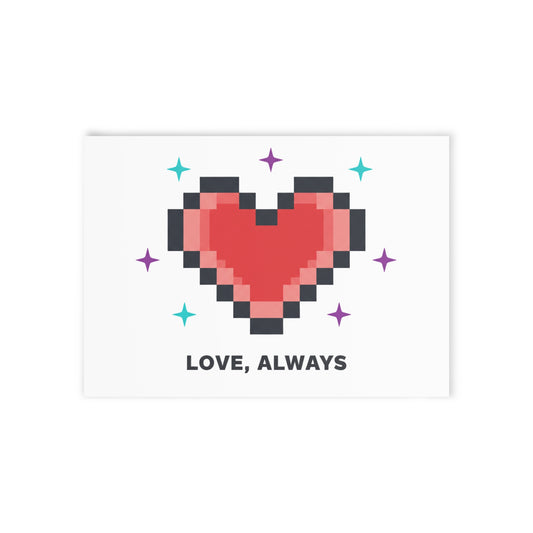 8-Bit Pixel Heart Retro | Valentine Holiday Greeting Card Set | Lover, Best Friend, Family | Y2K Gamer Aesthetic