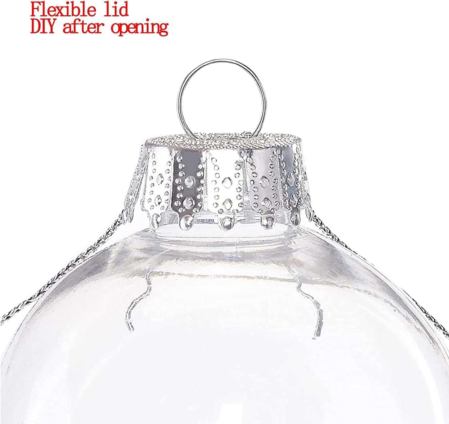 16 Pcs Hanging Clear Plastic Fillable Ornaments Balls, 2.36" DIY Christmas Balls Craft Ornaments for Christmas Tree Ornaments, Halloween and Wedding Birthday Party Decorations, Creative Gifts (60 Mm)