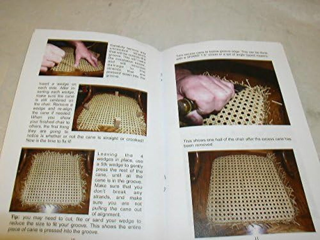 Pressed Cane Webbing Kit, Has an 18"X18" Piece of 1/2" Fine Open Cane Mesh, 6' of #8 Spline, 5 Wood Wedges & Full Color Instruction Booklet by Ed Hammond (Breuer)