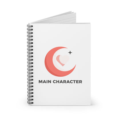 Moon Heart Crescent | Spiral Journal Notebook for Notes & Journaling | Back to School, Valentine & Galentine Gift | Celestial Y2K