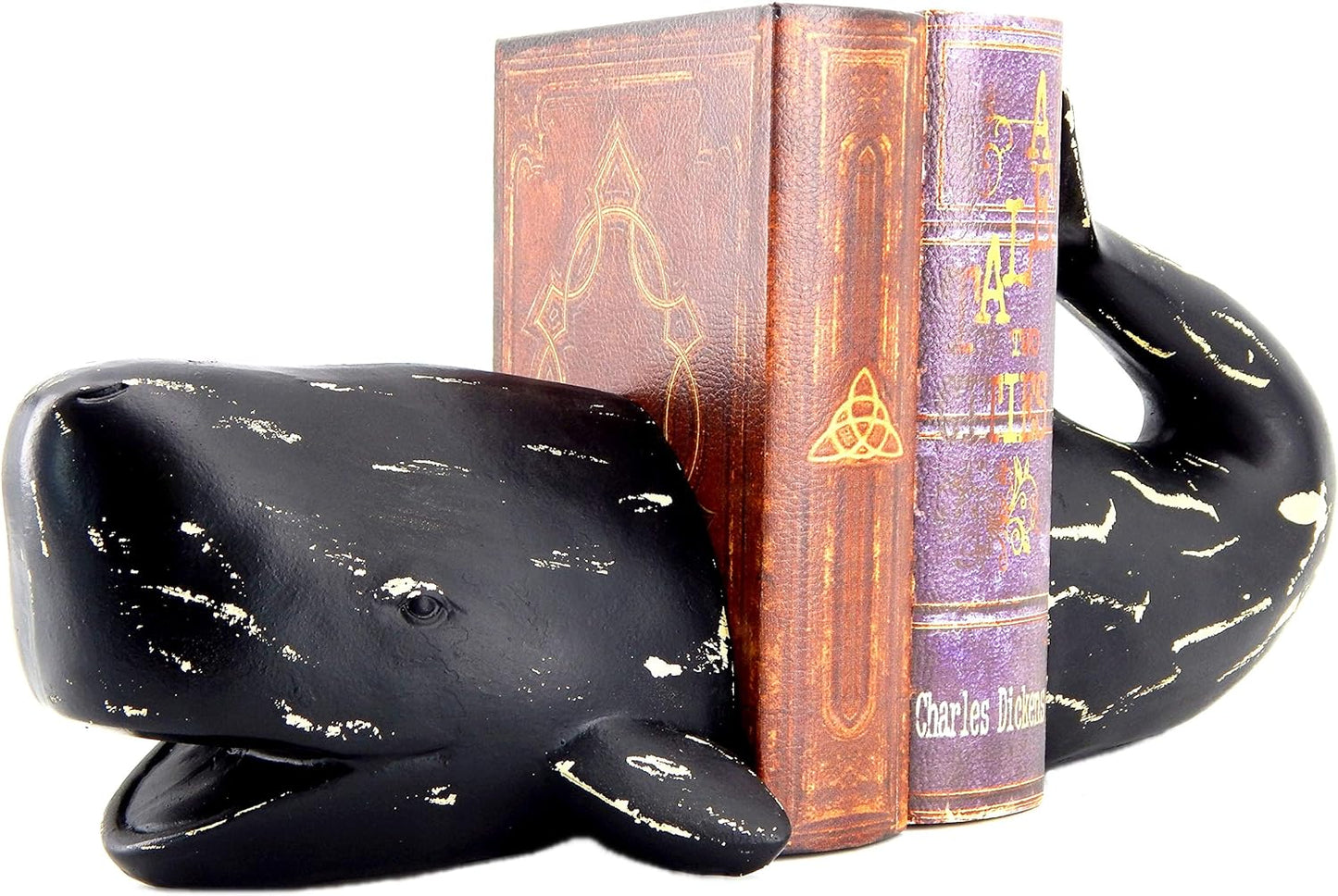 29677 Decorative Bookends Whale Retro Unique Book Ends Nautical Sea Ocean Fish Beach Coastal Bookshelves Home Decor Vintage Rustic Distressed