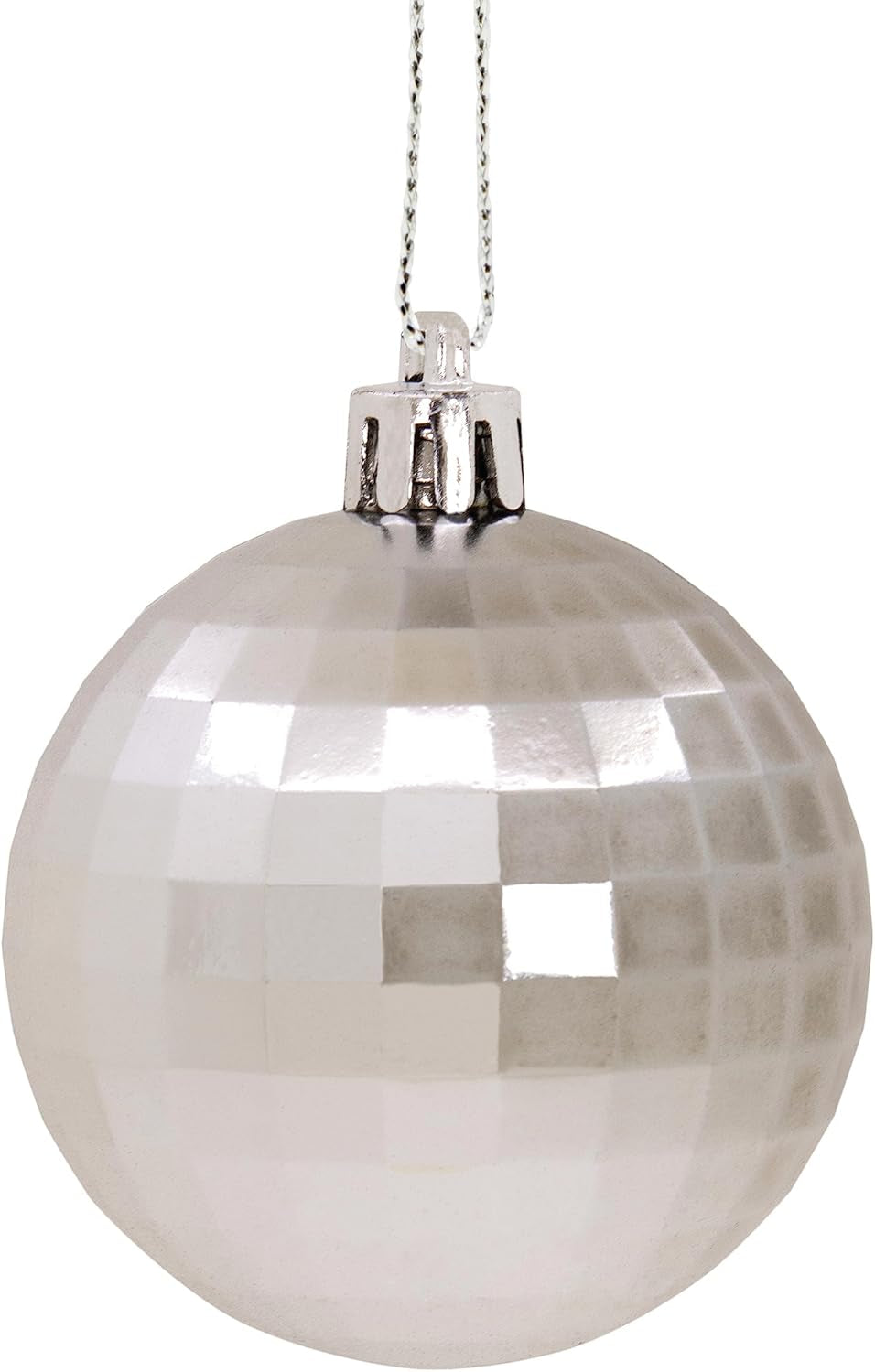 Silver Christmas Ball Ornaments, Set of 24 Christmas Baubles, Shatterproof