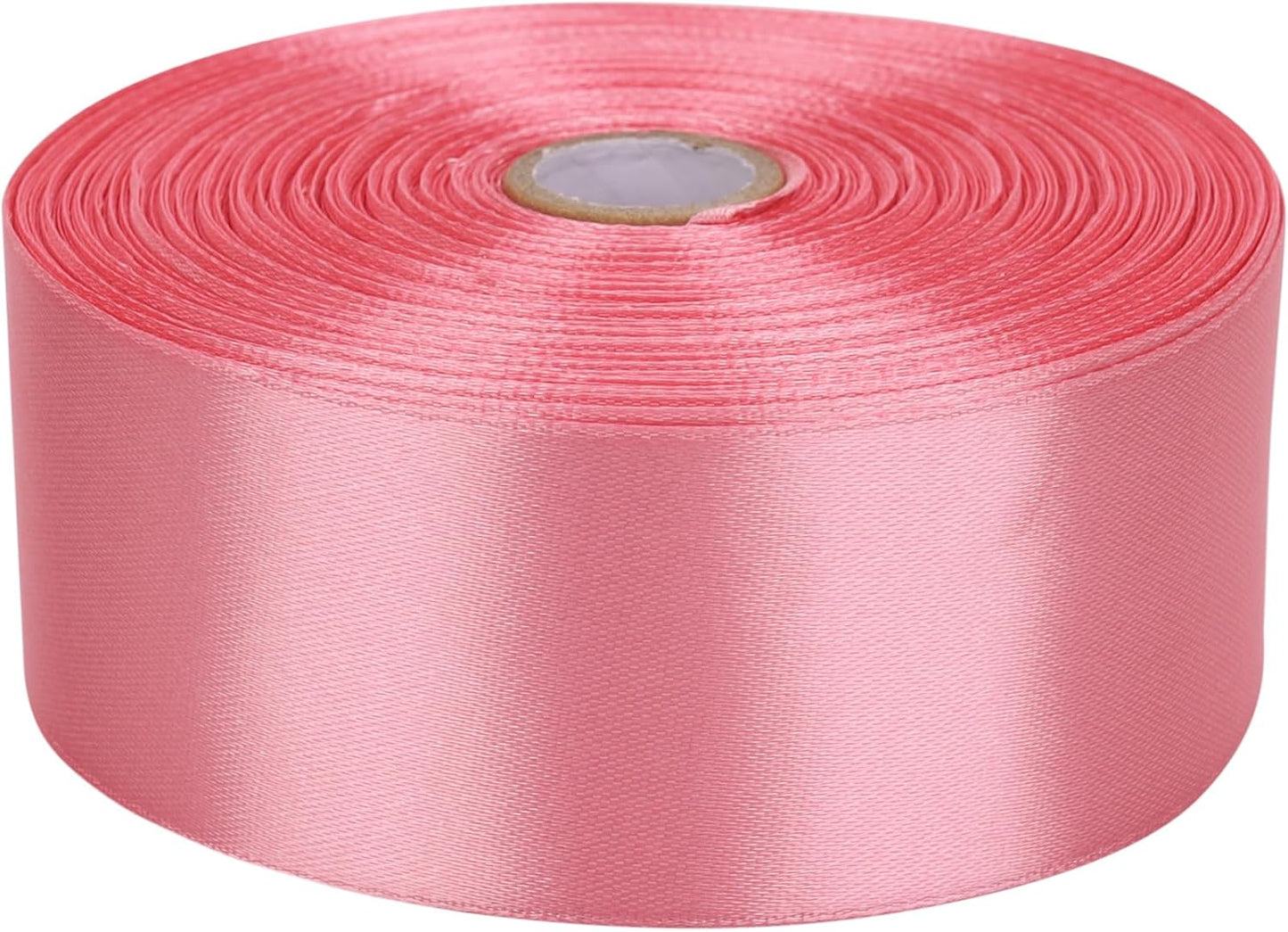 1-1/2 Inch Rose Gold Satin Ribbon 50 Yards Solid Fabric Ribbons Roll for Wedding Invitations, Bridal Bouquets, Sewing, Party Decorations, Gift Wrapping and More