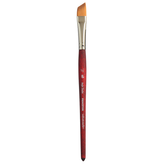 Velvetouch Angle Shader Brush, Synthetic Bristles, Short Handle Mixed Media Paintbrush, Scarlet, Size 1/2 inch, 1 Count