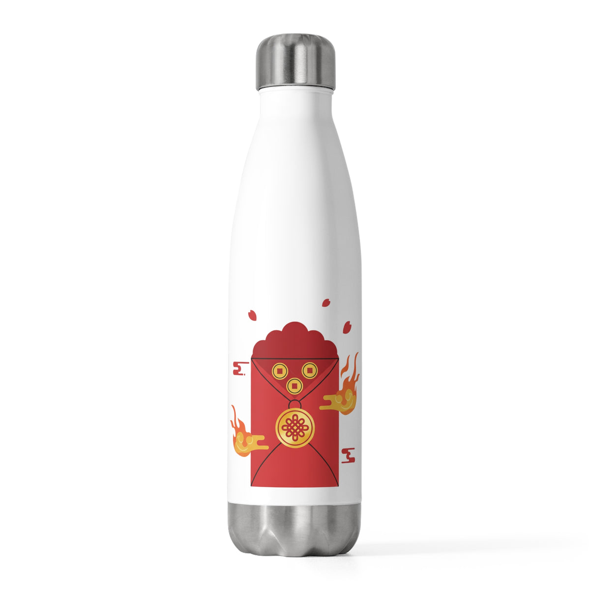 Red Envelope Horse Emblem 044 | 20oz Insulated Stainless Steel Tumbler Bottle | Lunar New Year Gift for Family & Teachers | Gold Foil Red
