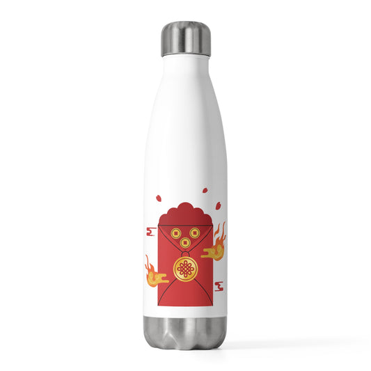 Red Envelope Horse Emblem 044 | 20oz Insulated Stainless Steel Tumbler Bottle | Lunar New Year Gift for Family & Teachers | Gold Foil Red