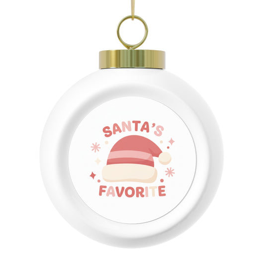 Christmas Ball Ornament Santa's Favorite – Glossy Ceramic