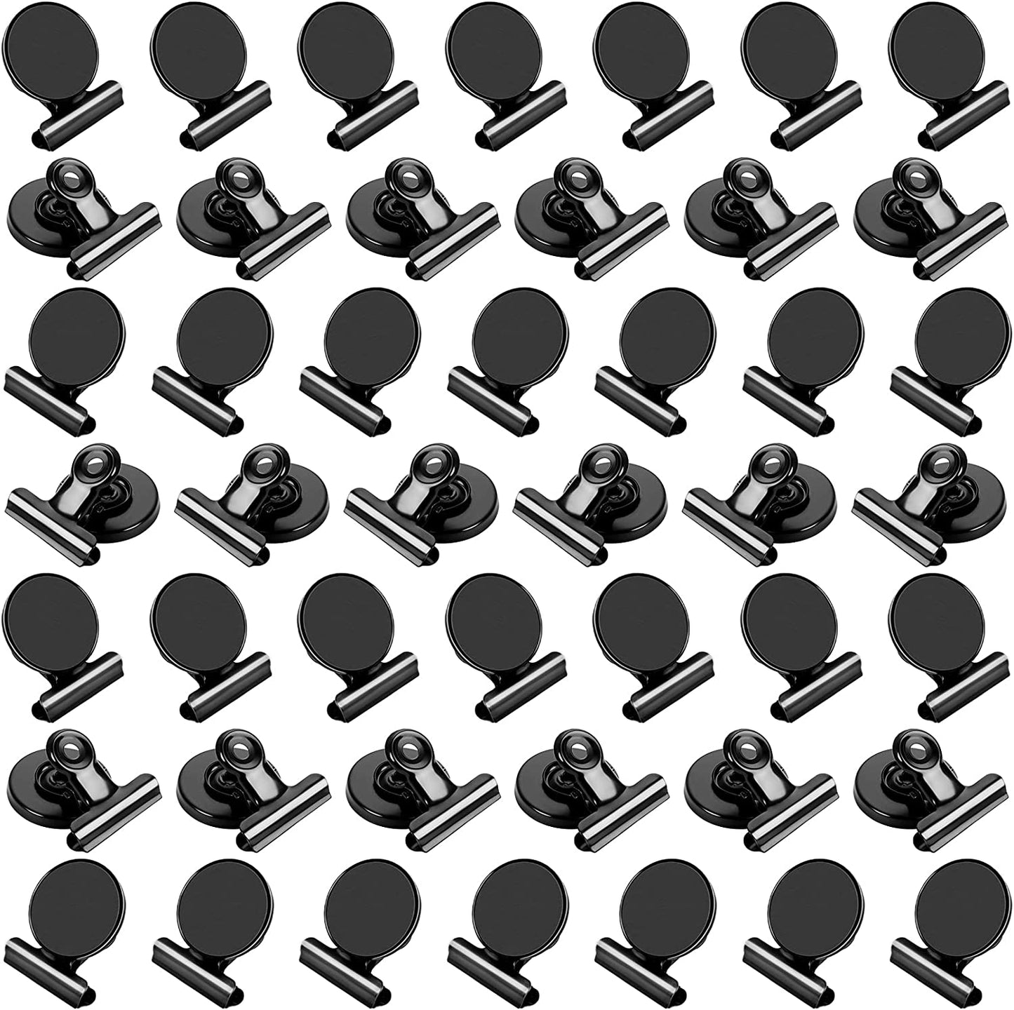 50 Pack Black Magnetic Clips Fridge Magnets with Clips, Refrigerator Magnets Clips, Magnet Clips for Whiteboard on Home& Office