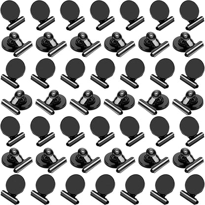 50 Pack Black Magnetic Clips Fridge Magnets with Clips, Refrigerator Magnets Clips, Magnet Clips for Whiteboard on Home& Office