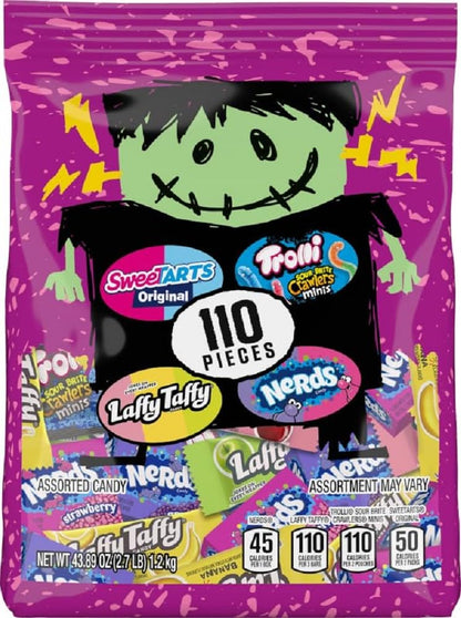 Franken Favorite Halloween Mixed Candy Bag, Individually Wrapped Trick or Treat Halloween Candy, 43.89 Oz, 110 Count