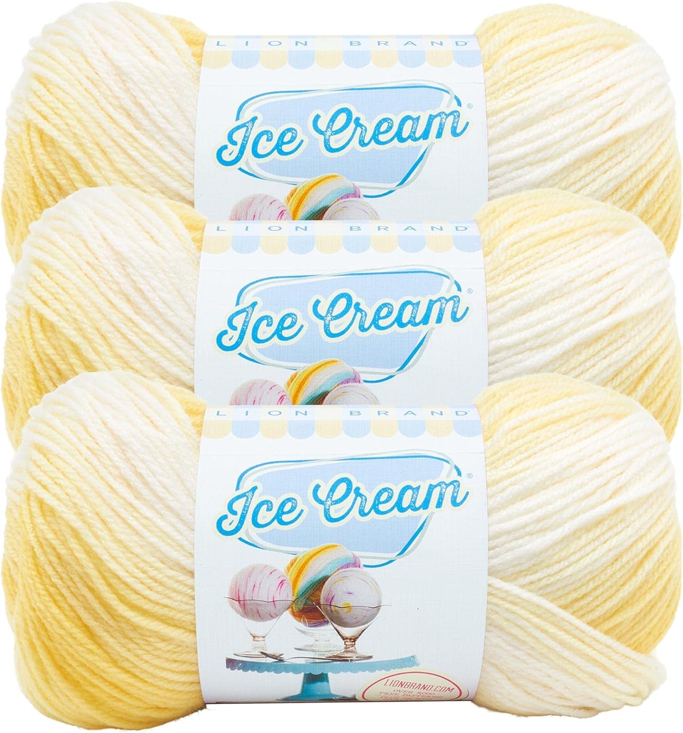 (1 Skein) Ice Cream Baby Yarn, Moon Mist, 1182 Foot (Pack of 1)