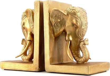 21817 Bookends Elephant Head Bookshelf Decor 7 Inch