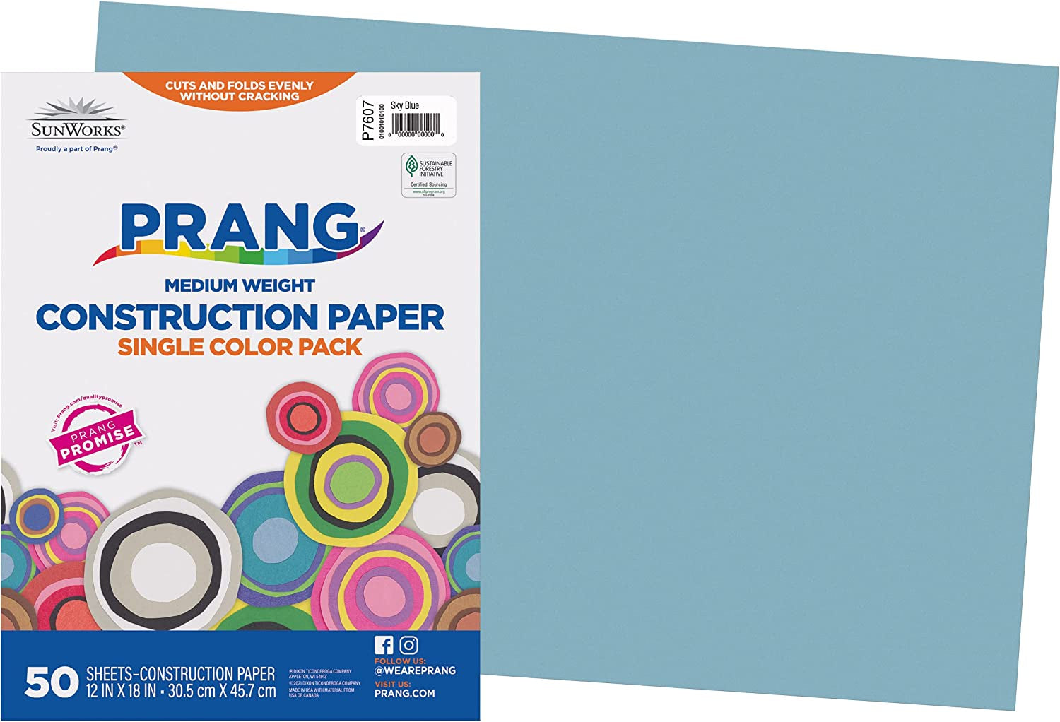 (Formerly ) Construction Paper, White, 12" X 18", 50 Sheets