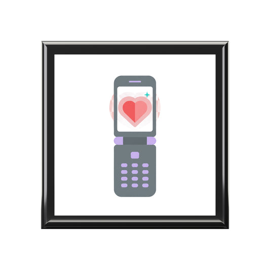 Y2K Flip Phone Heart Screen | Jewelry Box for Rings & Trinkets | Valentine, Galentine’s, BFF Gift | Aesthetic Cute