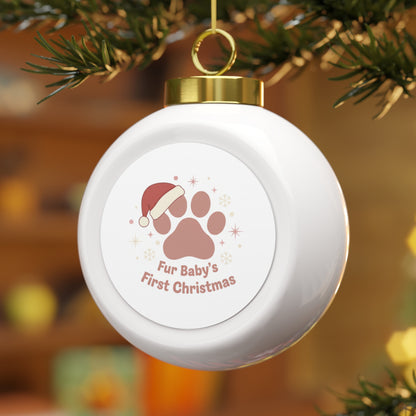 Christmas Ball Ornament - Fur Baby's First Christmas