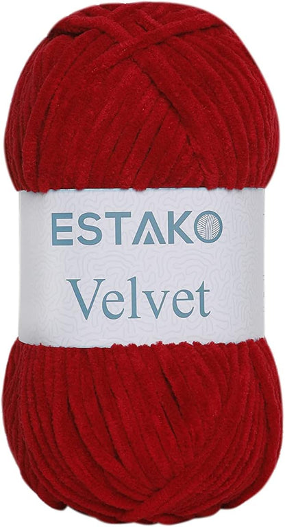 Velvet Chenille Blanket Amigurumi Yarn for Crocheting and Knitting Super Bulky 100 Gr (132 Yds) (1430 - Camel)