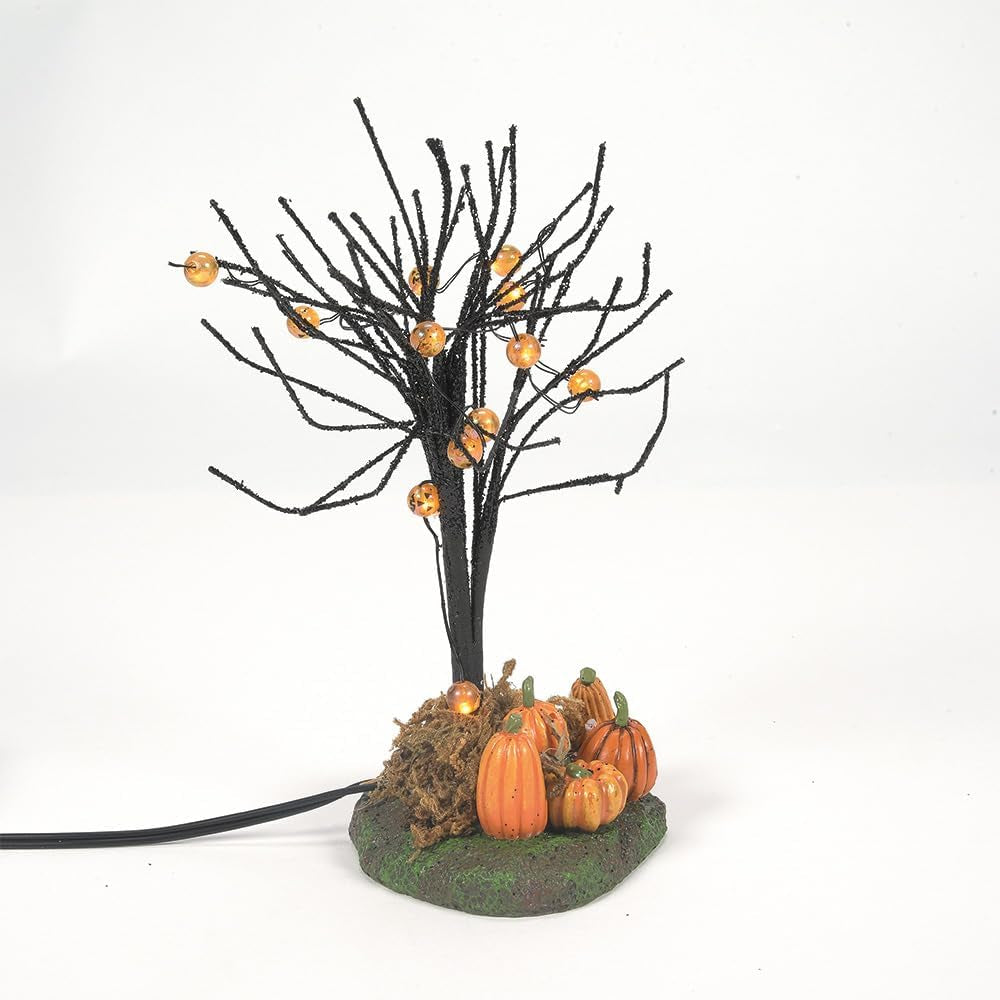 Accessories for Villages Halloween Lit Jack-O-Lantern Village Tree