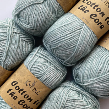 Cotton to the Core Soft Cotton Yarn for Crocheting, 78% Cotton and 22% Acrylic - Soft Baby Yarn for Crocheting - 3 DK Weight Cotton Yarn for Knitting - 6 Skeins, 852Yds/300G (Almond Tan)