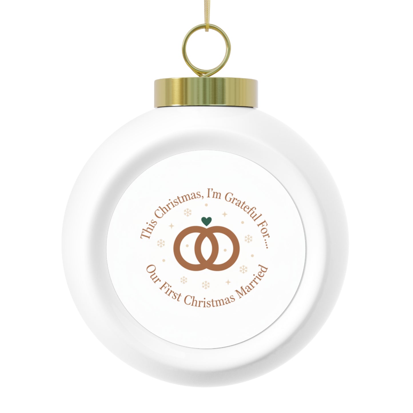3-Inch Ceramic Christmas Ornament - Our First Christmas Married