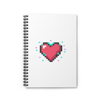 Retro Pixel Heart | Spiral Journal Notebook for Notes & Lists | Back to School, Valentine & Galentine Gift | Y2K Gamer Aesthetic