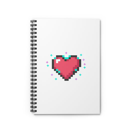 Retro Pixel Heart | Spiral Journal Notebook for Notes & Lists | Back to School, Valentine & Galentine Gift | Y2K Gamer Aesthetic